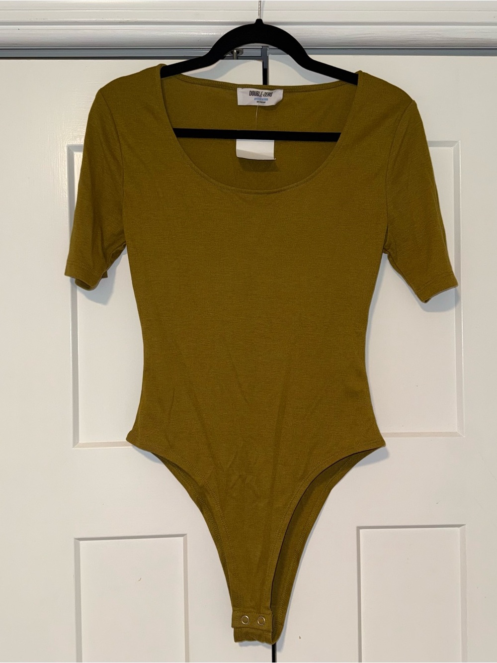 Olive Scoop Neck Ribbed Bodysuit